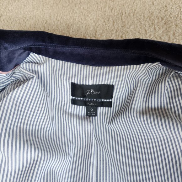 NWOT J. Crew Velvet Parke Blazer Blue - Picture 2 of 12